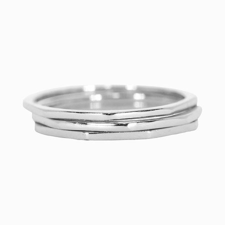 Delicate Stacked Ring Silver