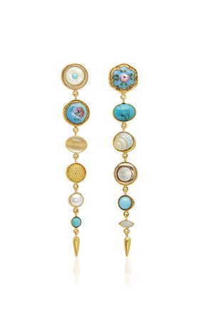 Multi Layer Turquoise With Victorian Drop Earrings by Grainne Morton | Moda Operandi