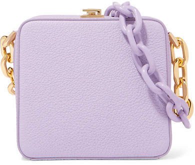 THE VOLON - Cube Chain Textured-leather Shoulder Bag - Lilac
