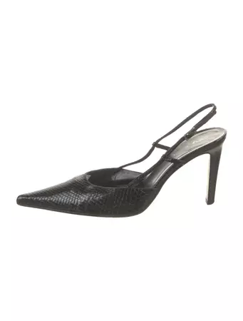 Sergio Rossi Leather Animal Print Slingback Pumps - Black Pumps, Shoes - SER58304 | The RealReal