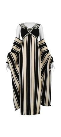 Galanos Black And White Stripe Gown And Shawl

$3,100