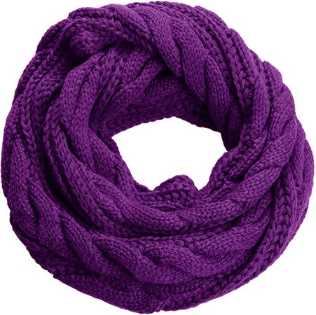 NEOSAN Womens Thick Ribbed Knit Winter Infinity Circle Loop Scarf Twist Purple at Amazon Women’s Clothing store