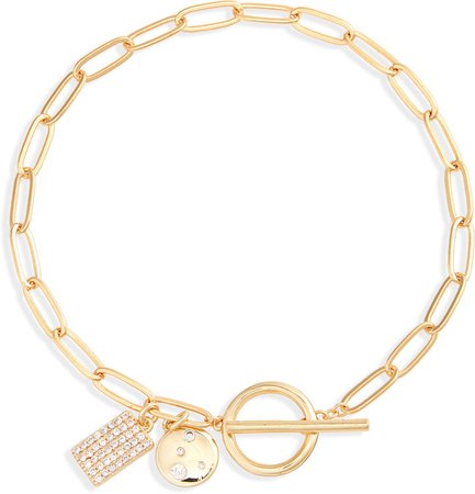 Pave Charm Link Bracelet