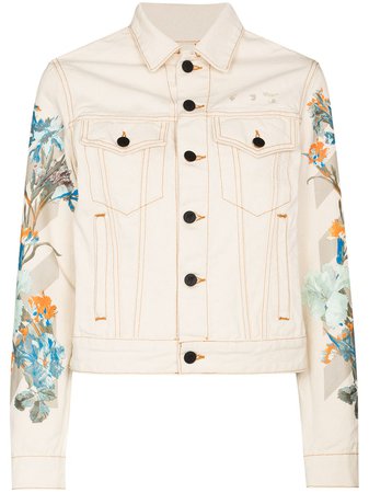 Off-White x Browns 50 floral print detail denim jacket