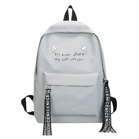 Winnereco Women Casual Nylon Backpacks Travel Teen Girl Shoulder School Bags (Grey) - Walmart.com