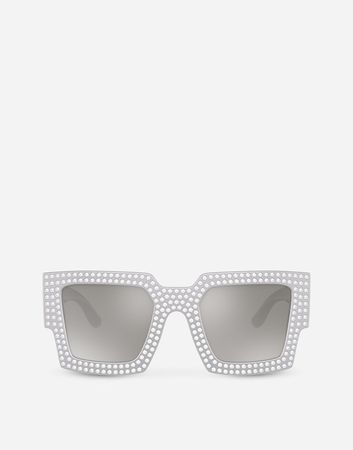 Zebra Sunglasses in Grey with crystals for Women | Dolce&Gabbana®