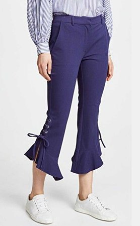 Cropped flare navy pants