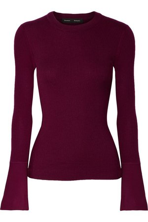 Proenza Schouler | Ribbed silk-blend sweater | NET-A-PORTER.COM