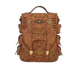 PU Leather Retro Steampunk Backpack