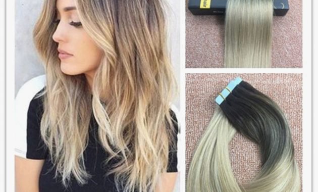 Balayage Highlight Medium Brown Medium Blonde PU Tape in Human Hair .. - Ci4y Best Hairstyle Ideas