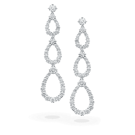 Diamond Loop Triple Diamond Loop Diamond Earrings | Harry Winston