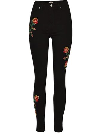 jeans with roses