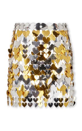 Heart-Paillette Mini Skirt By Paco Rabanne
