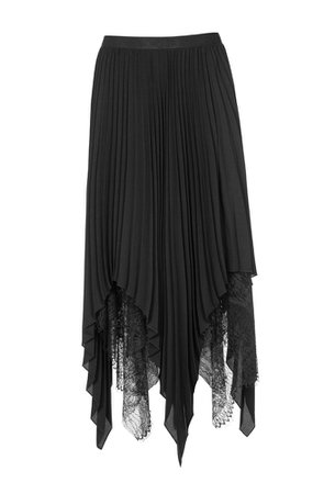 Riley Witchy Black Pleats and Lace Gothic Skirt by Punk Rave