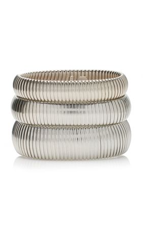 Exclusive Set-Of-Three Cobra Silver Bracelets By Ben-Amun | Moda Operandi