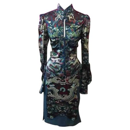 Tom Ford Yves Saint Laurent Chinese Dragon Dress For Sale at 1stDibs