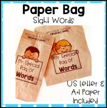 Free - Paper Bag Sight Words Template by Kindergarten Matters | TPT