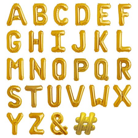 Gold Balloon Alphabet 2
