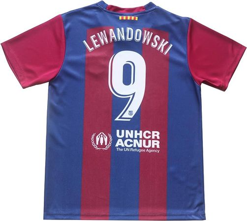 Amazon.com: CEKFAX 2023/2024 Barca Home #9 Robert Lewandowski Football Soccer Kids Jersey Shorts Socks Set Youth Sizes (Navy,24) : Clothing, Shoes & Jewelry