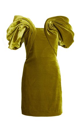 Cushnie Off-The-Shoulder Velvet Dress