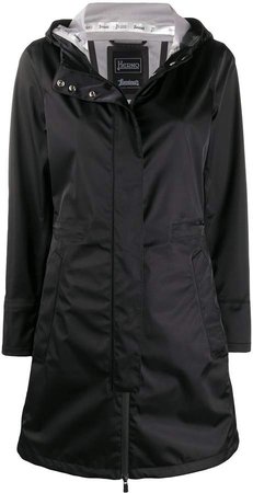 zip-up hooded raincoat