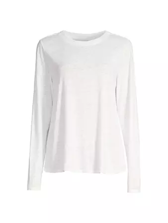 Shop Eileen Fisher Linen Crewneck Long-Sleeve T-Shirt | Saks Fifth Avenue