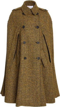 Red Valentino Pleated Tweed Cape