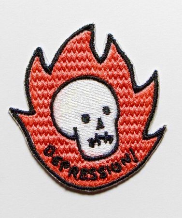 itsgeoffrey Skull Embroidered Patch (Homemade) Iron On Applique Mental Health