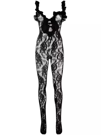 Alessandra Rich cut-out Lace Jumpsuit - Farfetch