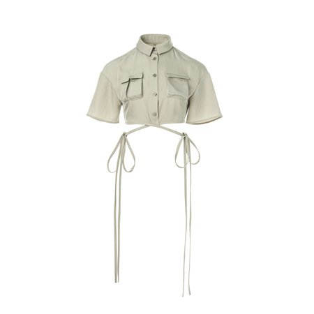 Cargo Pocket Lace-Up Top - PIKAMOON - Fashion Selected Designer Clothing