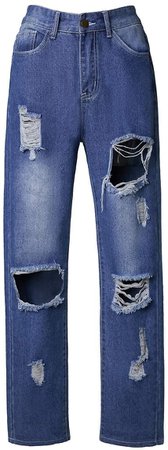 LilyCoco Women's Hight Waisted Ripped Boyfriend Jeans Distressed Denim Pants Skinny Jeans at Amazon Women's Jeans store