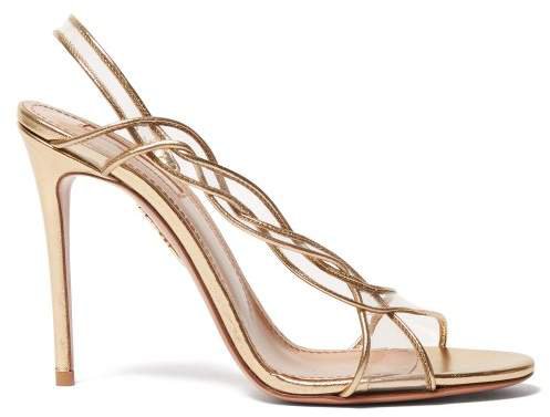 Swing 105 Pvc And Leather Slingback Sandals - Womens - Gold
