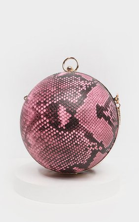 Pink Snake Sphere Mini Clutch Bag | PrettyLittleThing
