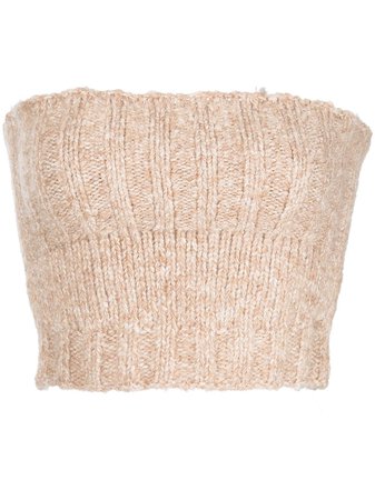 Shop Cult Gaia purl-knit bandeau knitted top with Express Delivery - FARFETCH