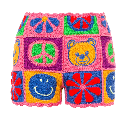 Moschino Symbols Crochet Shorts (Dei5 edit)