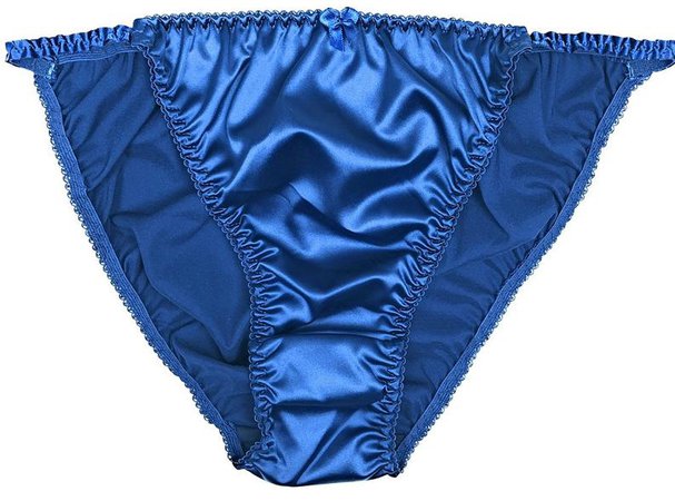 Satin String Bikini Panty Dark Blue | Etsy