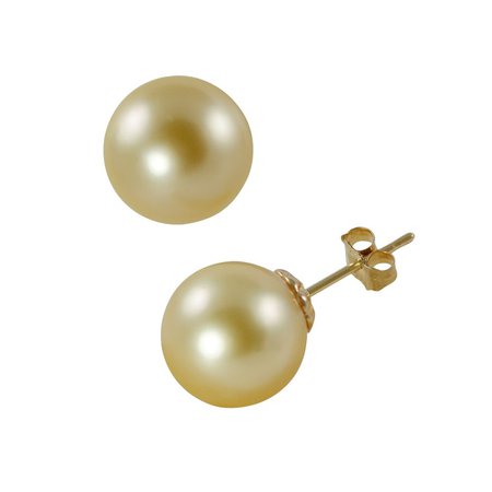 14k Gold South Sea Cultured Pearl Stud Earrings