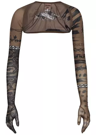 Jean Paul Gaultier X KNWLS printed stretch-jersey gloved shawl - Harvey Nichols