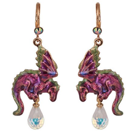 Dragonmoon.ca | Hydra Dragon Earrings, Purple/Pink