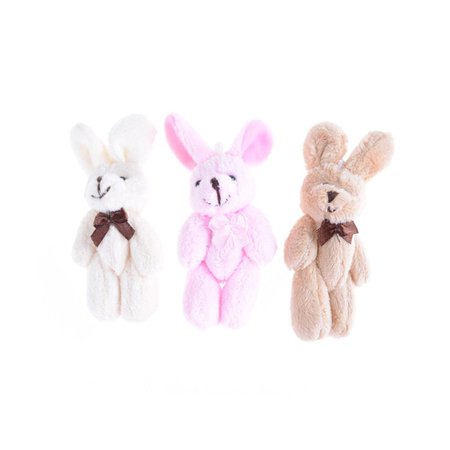 3.5/4/4.5/6/8cm Soft Plush Bunny Bear Mini Joint Rabbit Bear Pendant For Key Chain Bouquet Toy Doll DIY Ornaments Gifts-in Stuffed & Plush Animals from Toys & Hobbies on AliExpress
