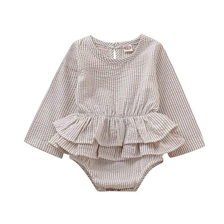 Amazon.com: Bowanadacles Newborn Baby Girl Romper Jumpsuit Cotton Linen Sleeveless Ruffled Bodysuit Infant Summer Clothes Outfits: Clothing