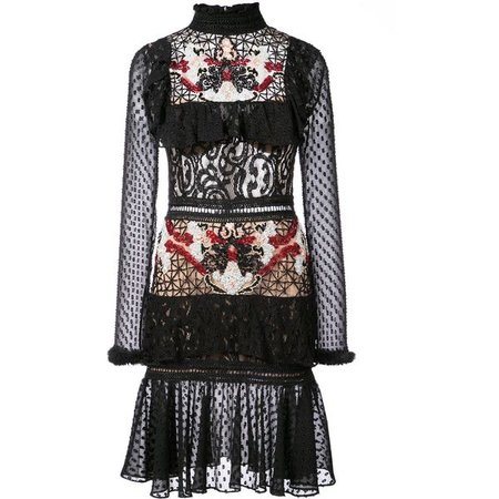 Patbo Ruffled Lace Victorian Mini Dress ($995)