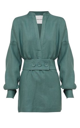 Aurora Linen-Twill Mini Dress By Bondi Born | Moda Operandi