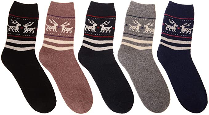 Velice Women's Winter Wool Socks Soft Warm Cozy Thickened Crew Causul Socks 5 Pairs (Bear 2) at Amazon Women’s Clothing store