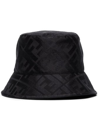 Black Fendi jacquard FF-logo embroidered bucket hat FXQ670ADFX - Farfetch