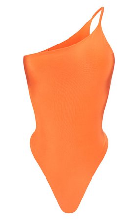 Shape Tangerine Slinky One Shoulder Bodysuit | PrettyLittleThing