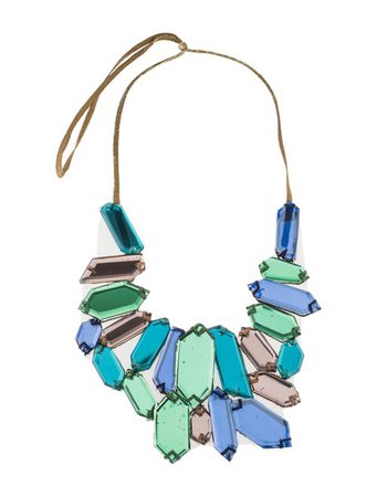 Vera Wang Mosaic Glass Statement Necklace - Necklaces - VER30380 | The RealReal