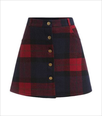 (17) Pinterest - The Style Syndrome Plaid Single Breasted A Line Skirt | adorn {Autumn & Winter}