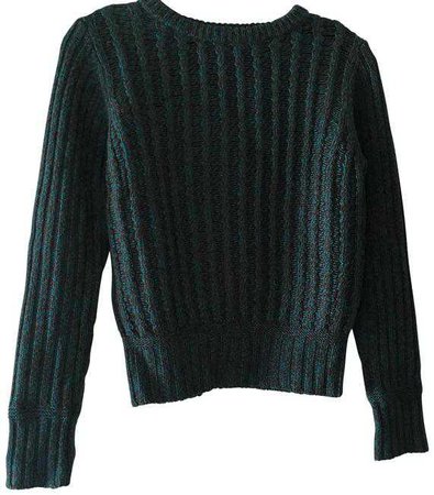 Carven Green Cropped Cable Sweater/Pullover Size 4 (S) - Tradesy